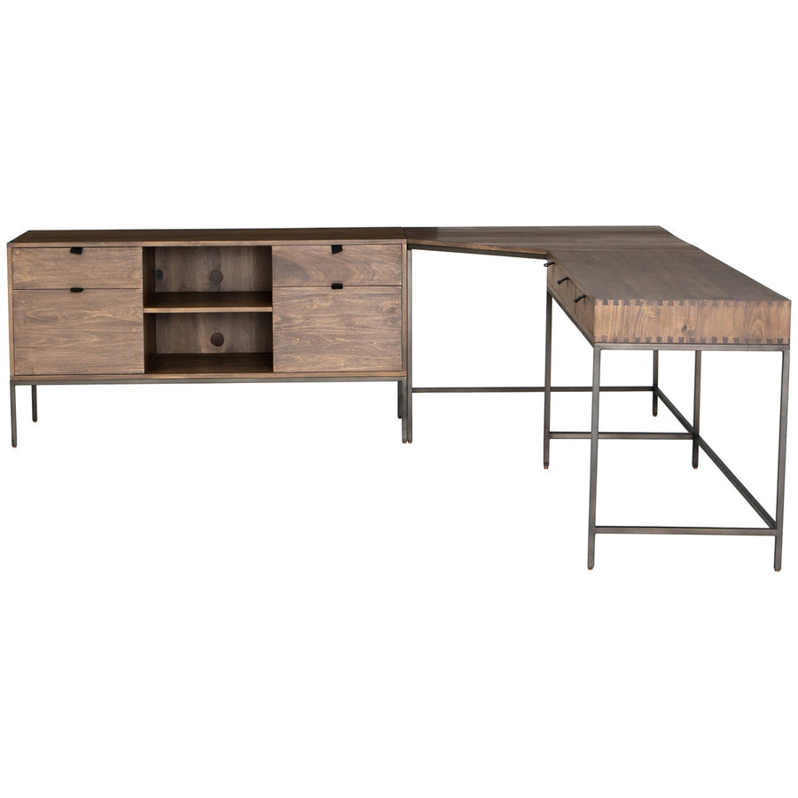 Four Hands Fulton Trey Desk System with Filing Credenza