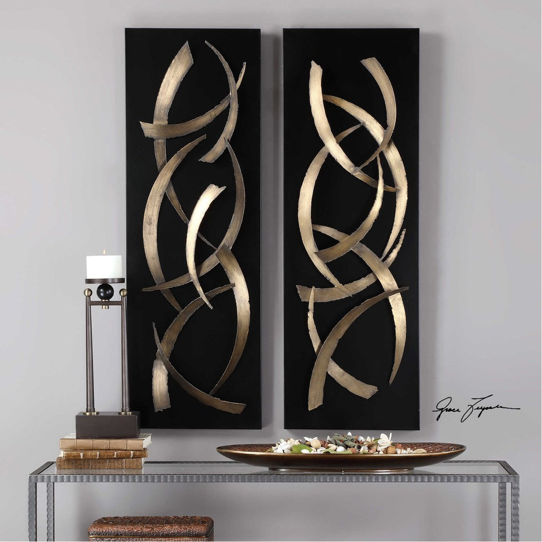 Uttermost Brushstrokes Metal Wall Art, 2-Piece Set