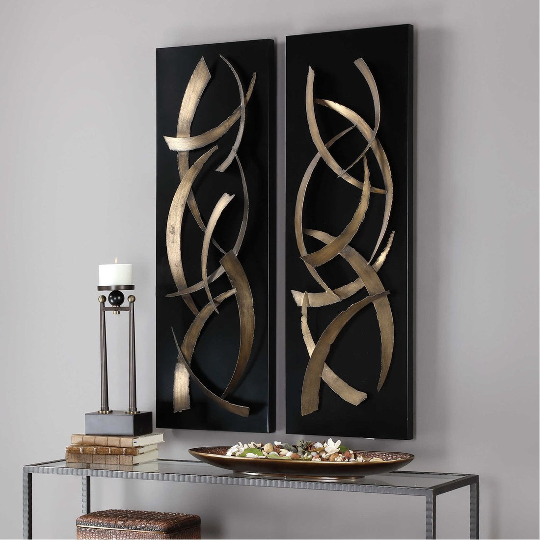 Uttermost Brushstrokes Metal Wall Art, 2-Piece Set