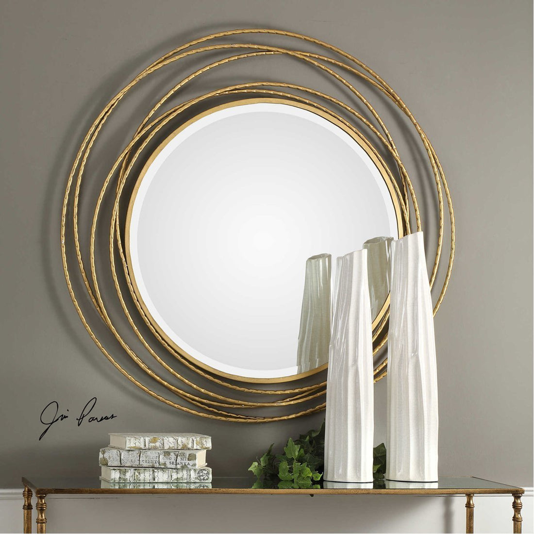 Uttermost Whirlwind Gold Round Mirror