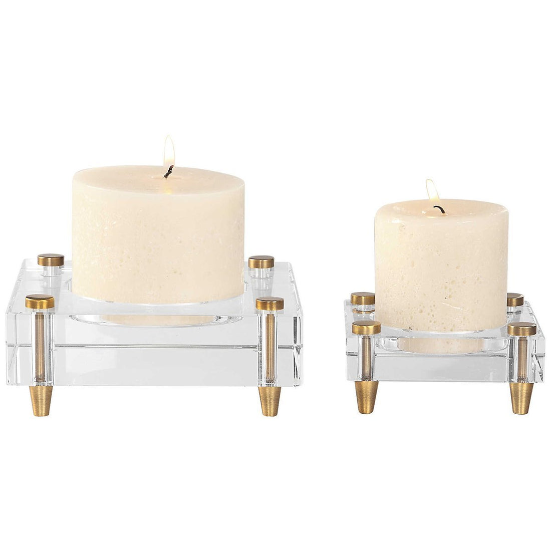 Uttermost Claire Crystal Block Candleholders, 2-Piece Set