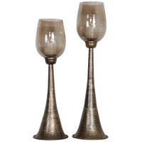 Uttermost Badal Antiqued Gold Candleholders, 2-Piece Set