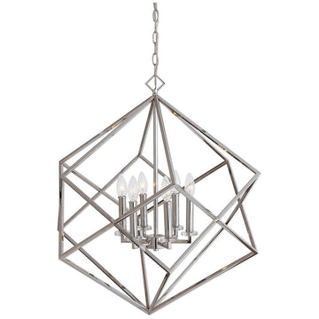 Uttermost Euclid 6-Light Nickel Cube Pendant