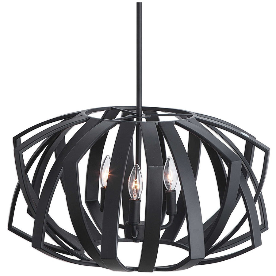 Uttermost Thales Black Geometric 3-Light Pendant