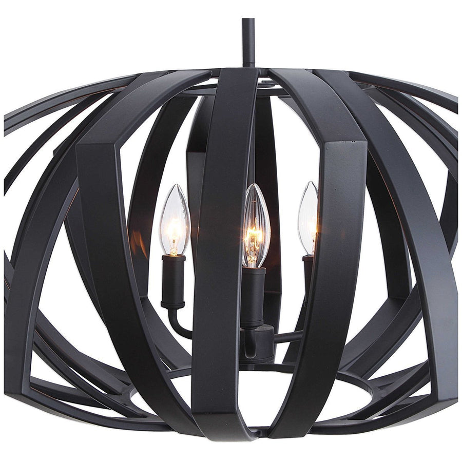 Uttermost Thales Black Geometric 3-Light Pendant