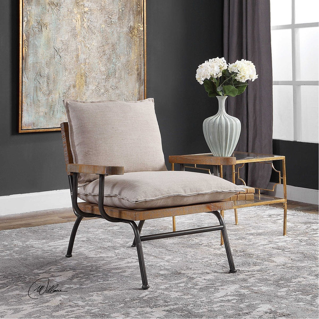 Uttermost Declan Industrial Accent Chair