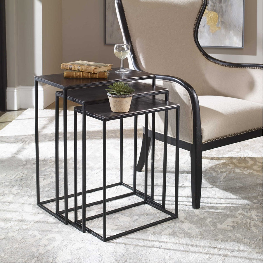 Uttermost Coreene Iron Nesting Tables, 3-Piece Set