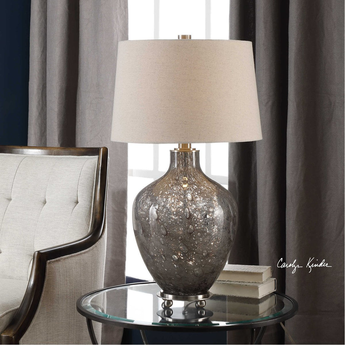 Uttermost Adria Transparent Gray Glass Lamp