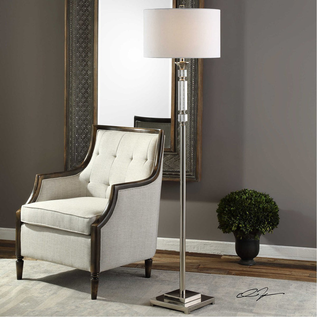 Uttermost Volusia Nickel Floor Lamp