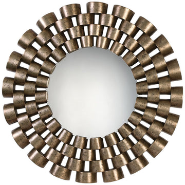 Uttermost Taurion Silver Leaf Round Mirror