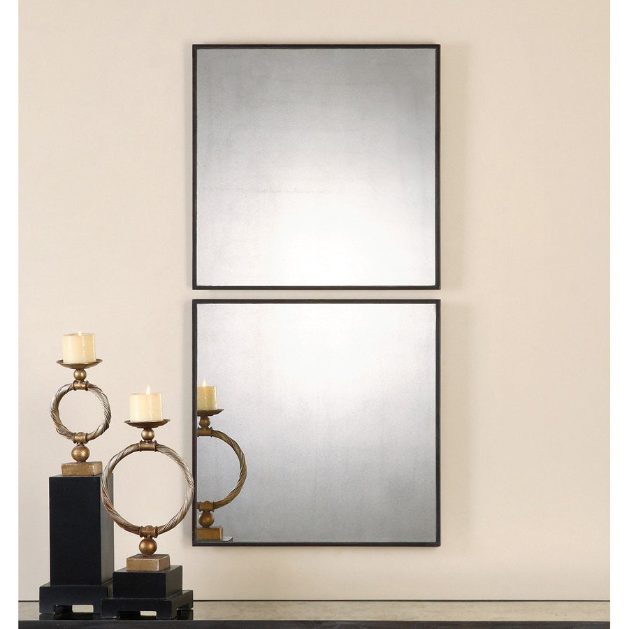 Uttermost Matty Antiqued Square Mirrors, 2-Piece Set