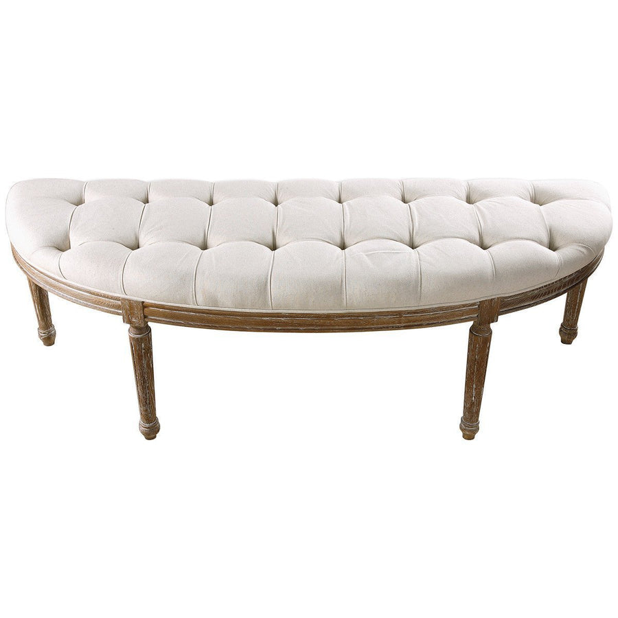 Uttermost Leggett Tufted White Bench