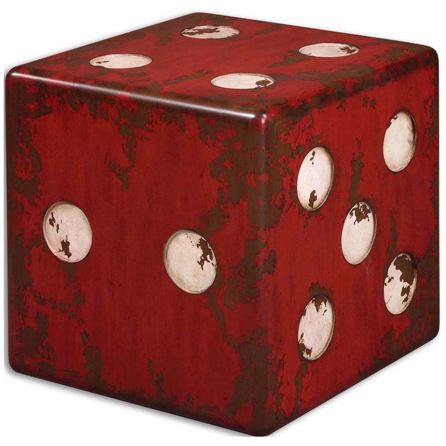 Uttermost Dice Red Accent Table