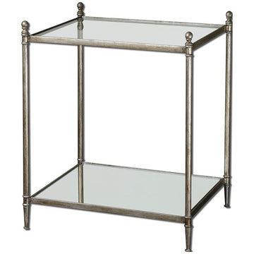 Uttermost Gannon Mirrored Glass End Table