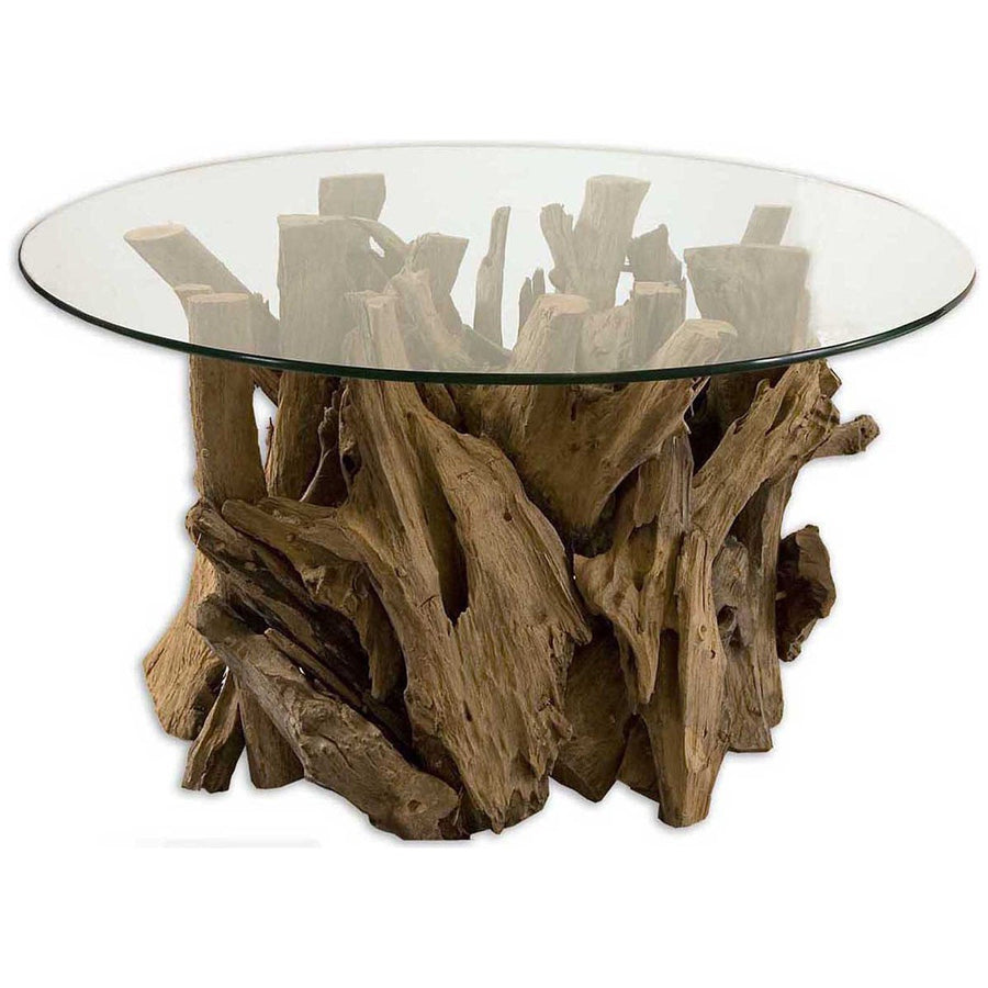 Uttermost Driftwood Glass Top Cocktail Table