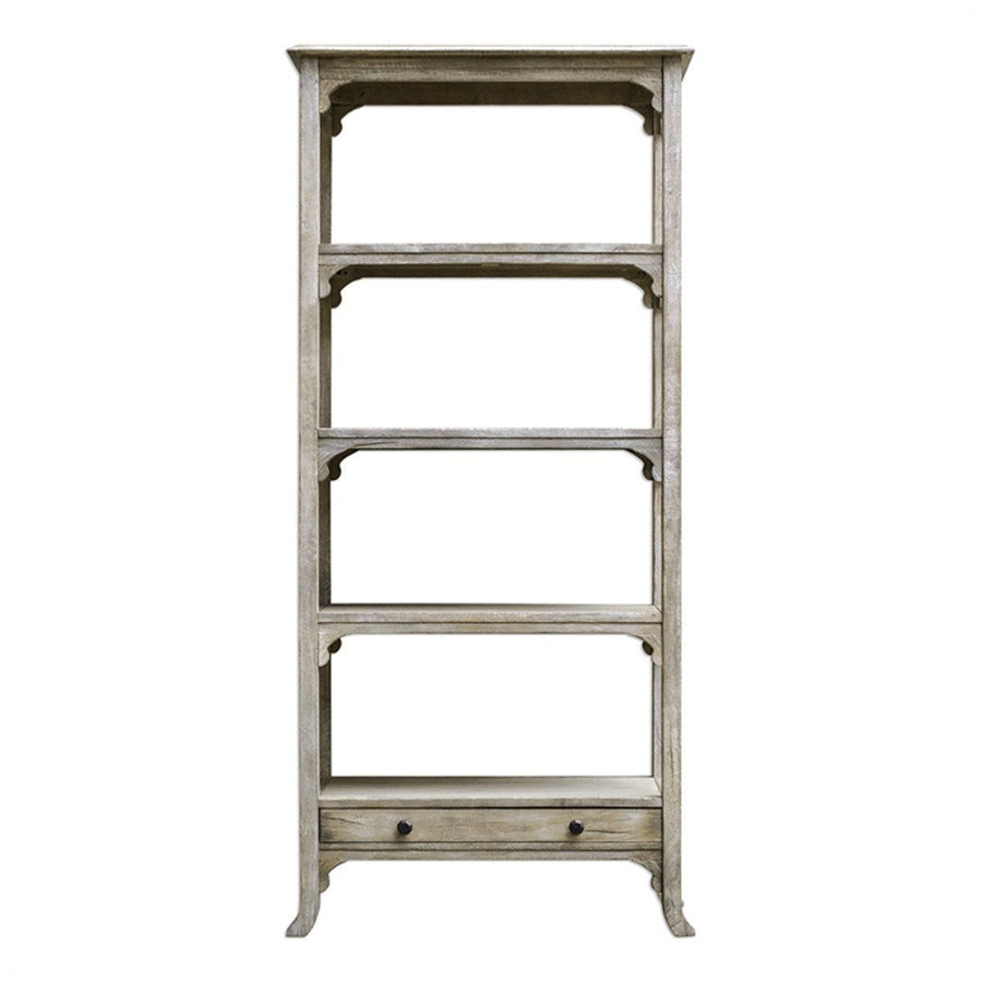 Uttermost Bridgely Aged White Etagere