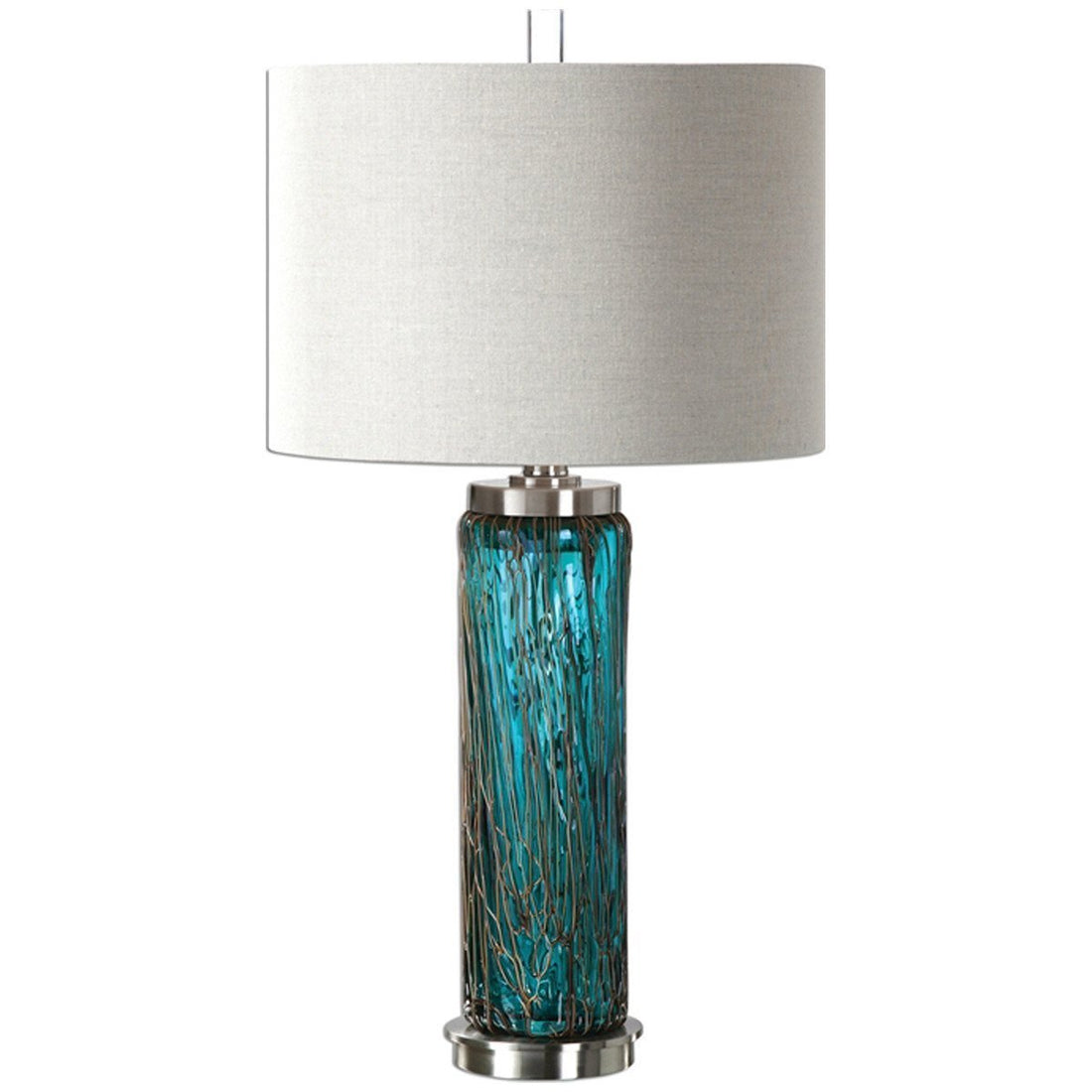 Uttermost Almanzora Blue Glass Lamp