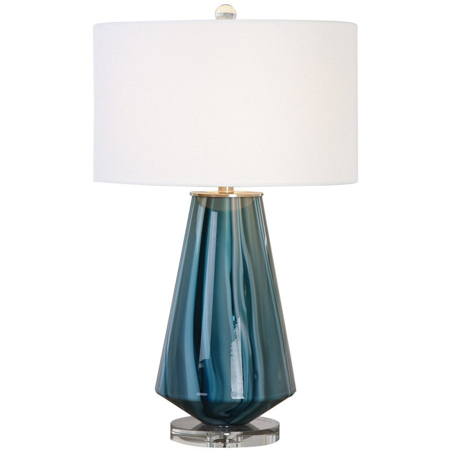 Uttermost Pescara Teal-Gray Glass Lamp