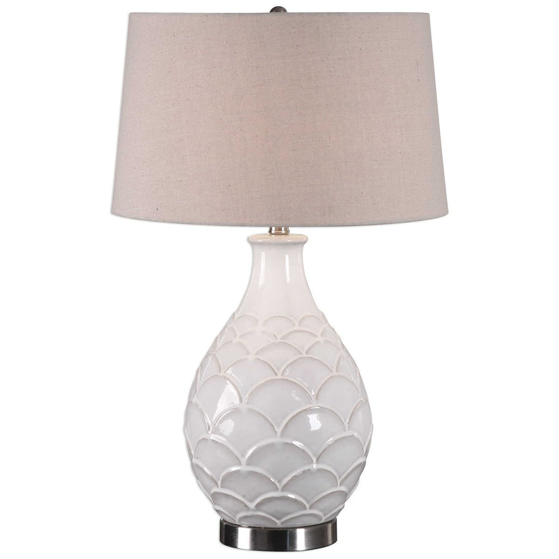 Uttermost Camellia Glossed White Table Lamp