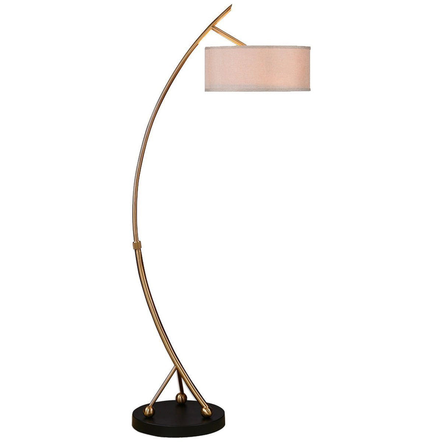 Uttermost Vardar Curved Brass Floor Lamp