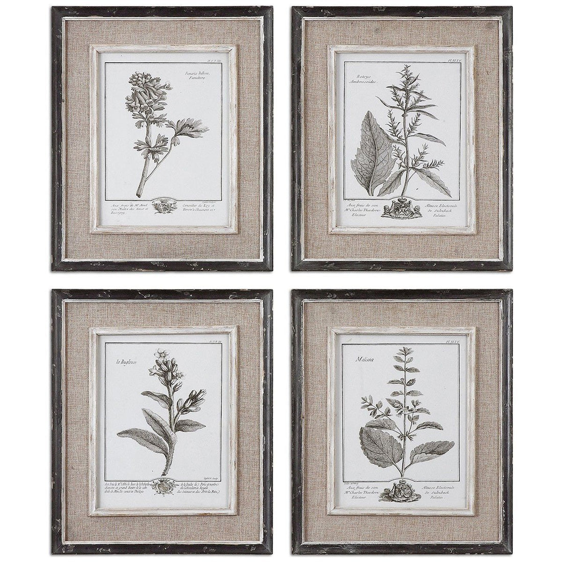 Uttermost Casual Grey Study Framed Art, 4-Piece Set