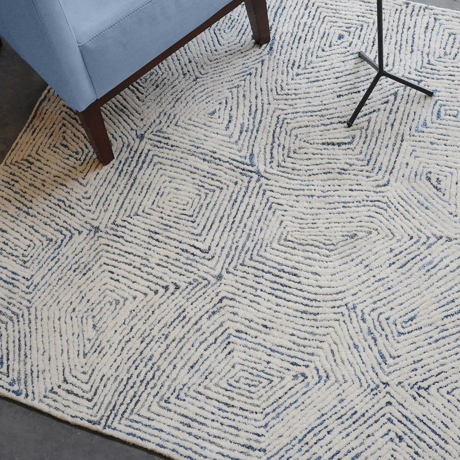 Uttermost Maze Blue Recycled Denim Rug