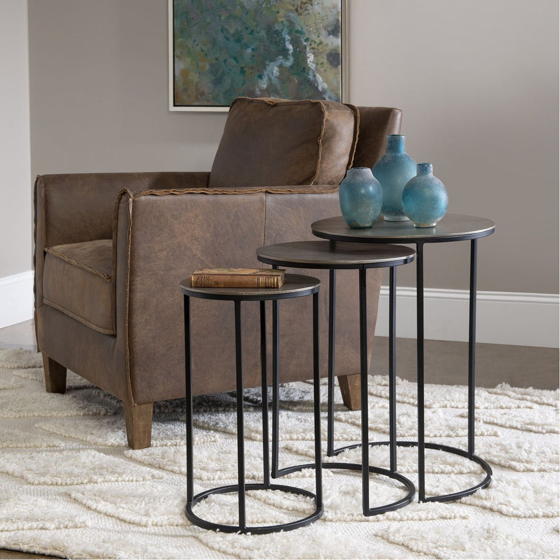 Uttermost Erik Metal Nesting Tables, 3-Piece Set