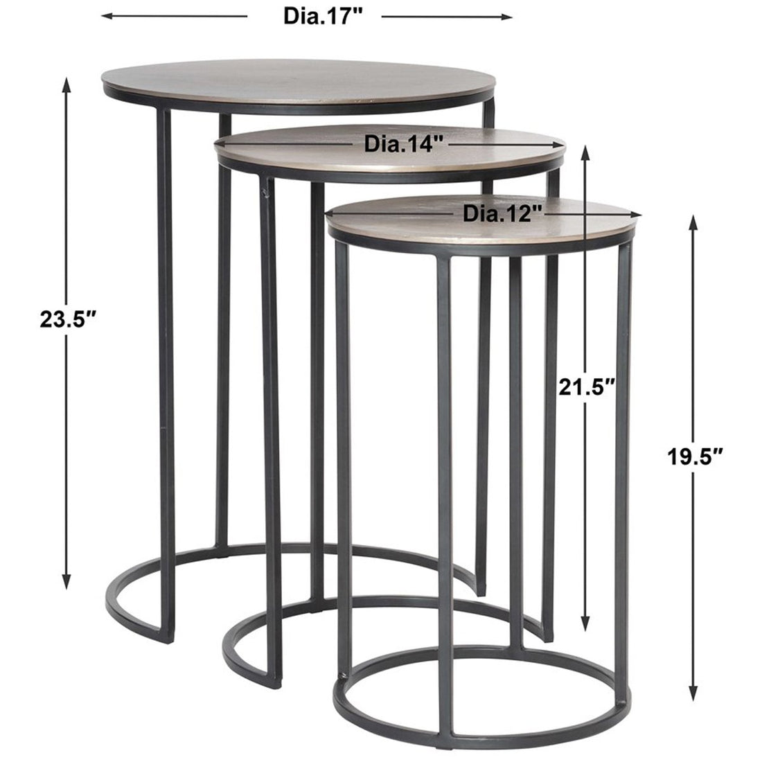 Uttermost Erik Metal Nesting Tables, 3-Piece Set