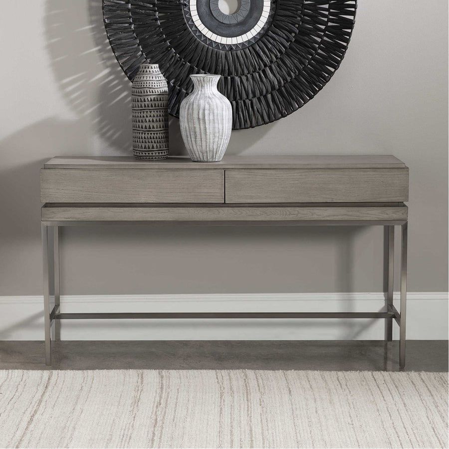 Uttermost Kamala Gray Oak Console Table