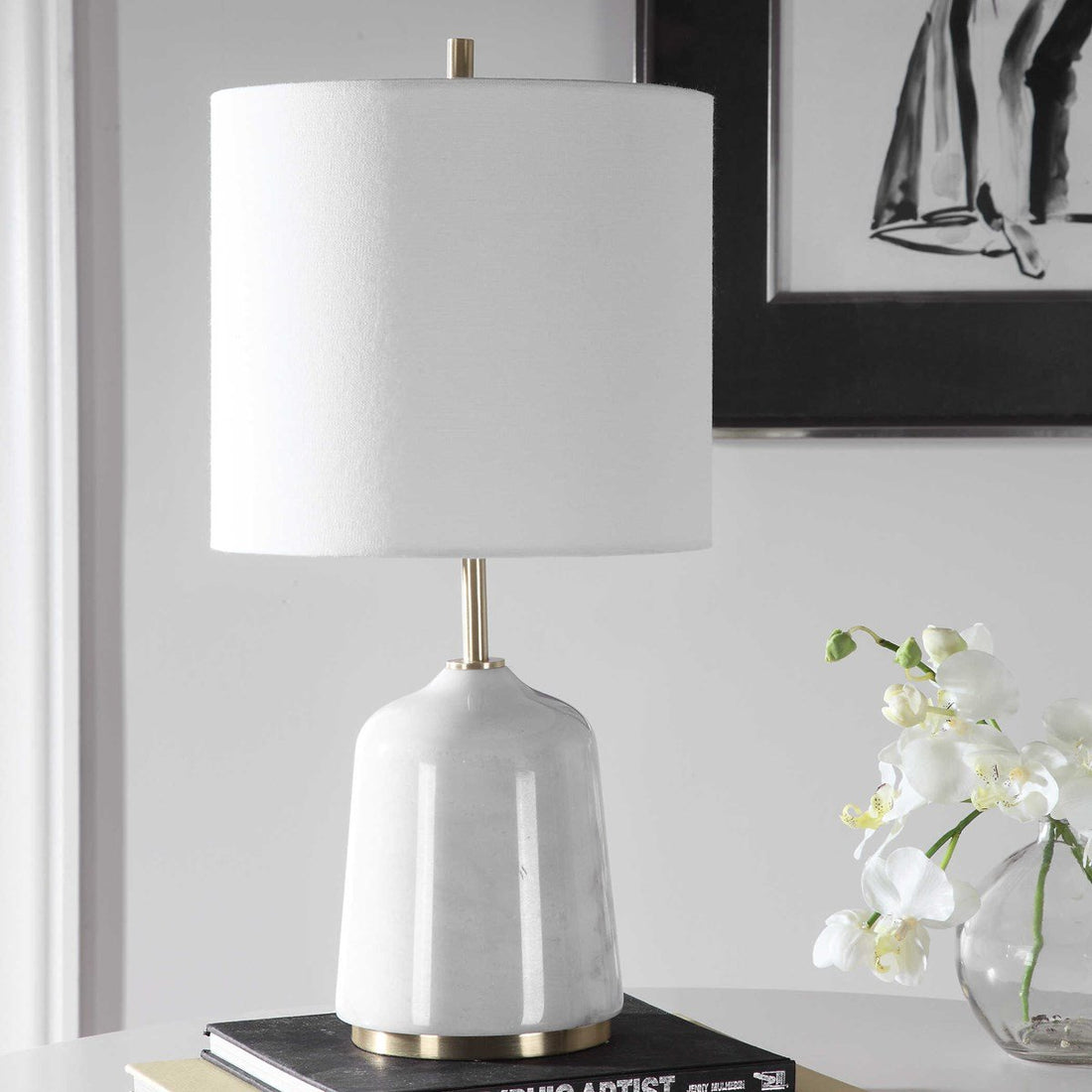 Uttermost Eloise White Marble Table Lamp