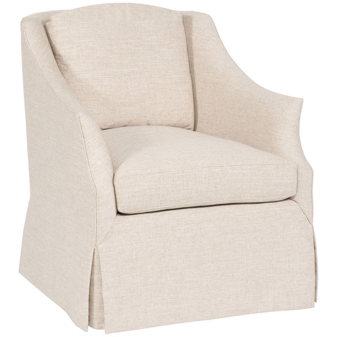 Vanguard Furniture Neeley Oatmeal Abigail Waterfall Skirt Swivel Chair