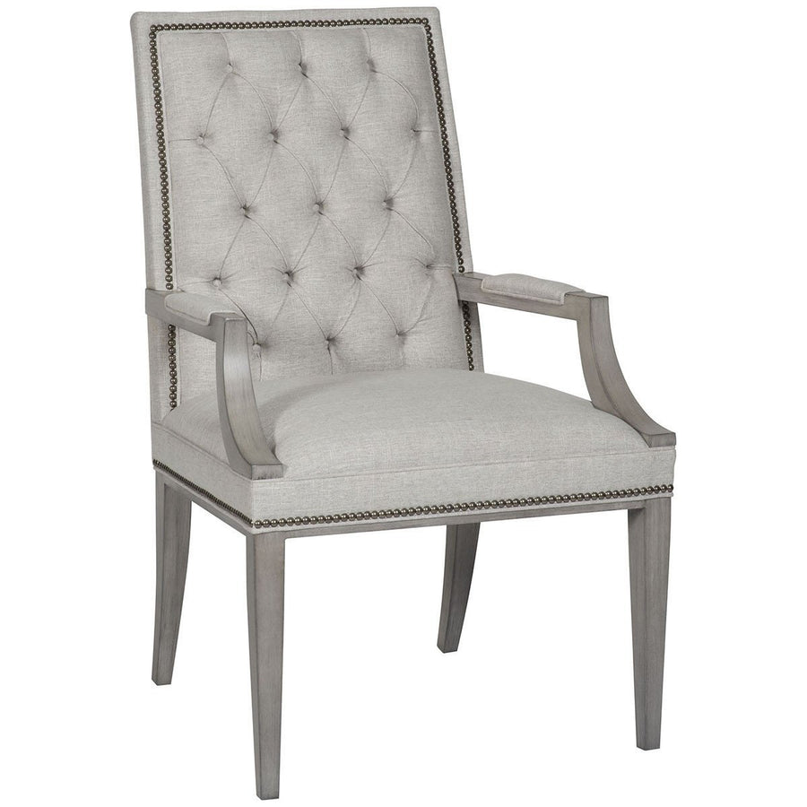 Vanguard Furniture Norfolk Nickel Hanover Button-Back Arm Chair