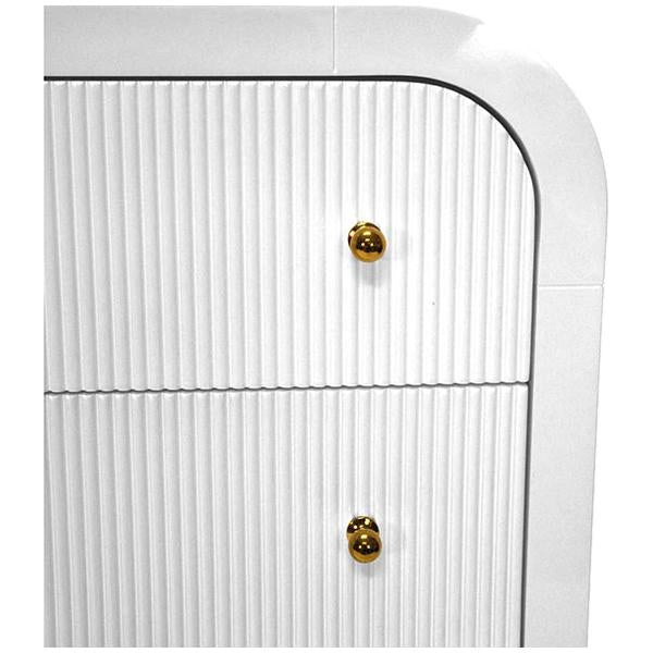 Worlds Away Valentina Waterfall Edge Chest in White Lacquer