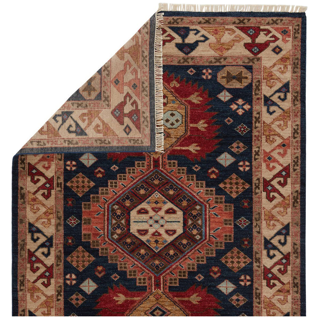 Jaipur Village by Artemis Karter Medallion Blue Red VBA05 Area Rug