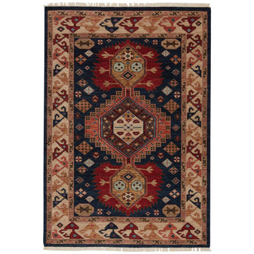 Jaipur Village by Artemis Karter Medallion Blue Red VBA05 Area Rug