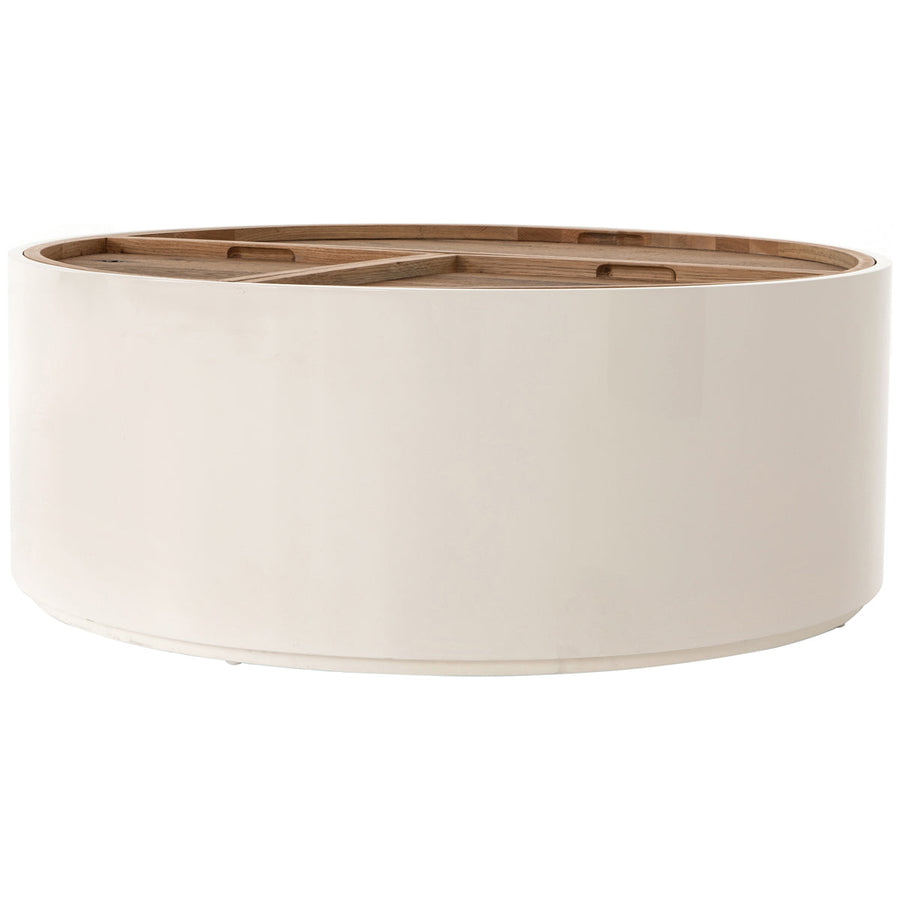 Four Hands Barton Cas Drum Coffee Table - Cream