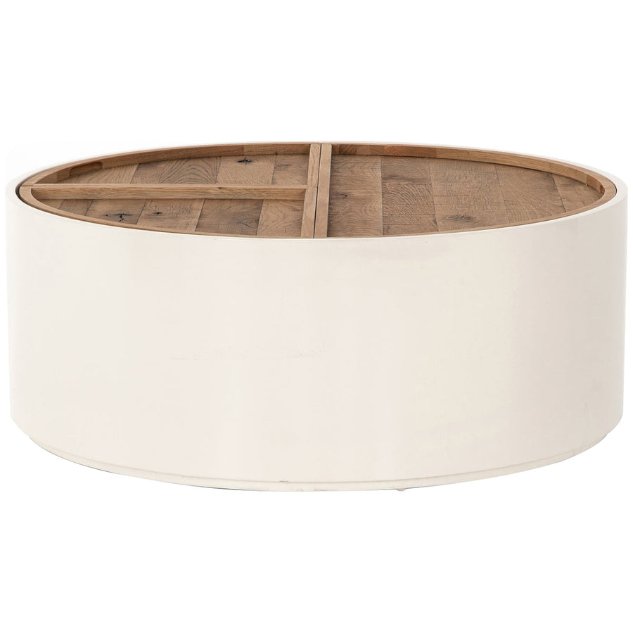 Four Hands Barton Cas Drum Coffee Table - Cream