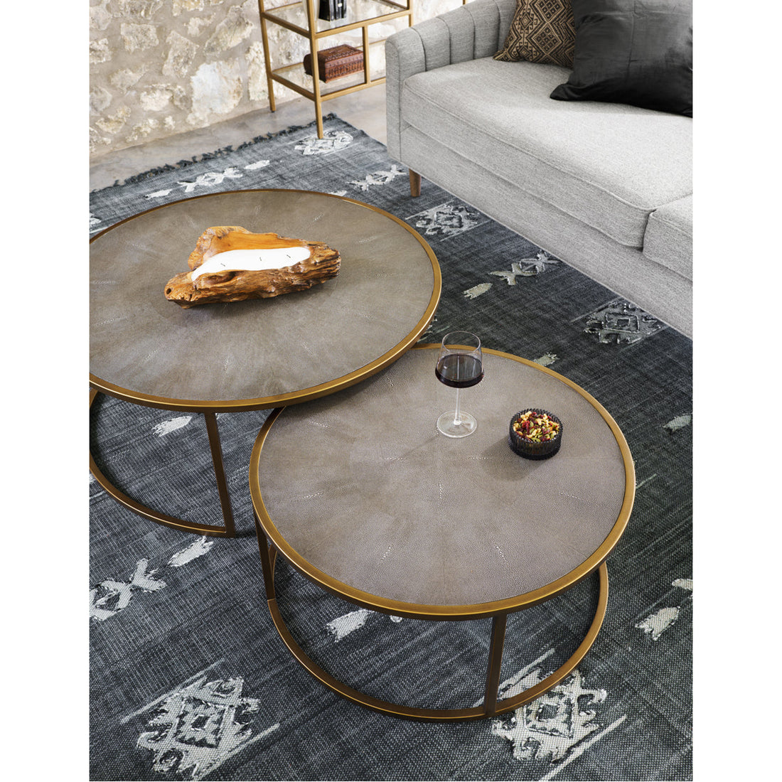 Four Hands Bentley Shagreen Nesting Coffee Table