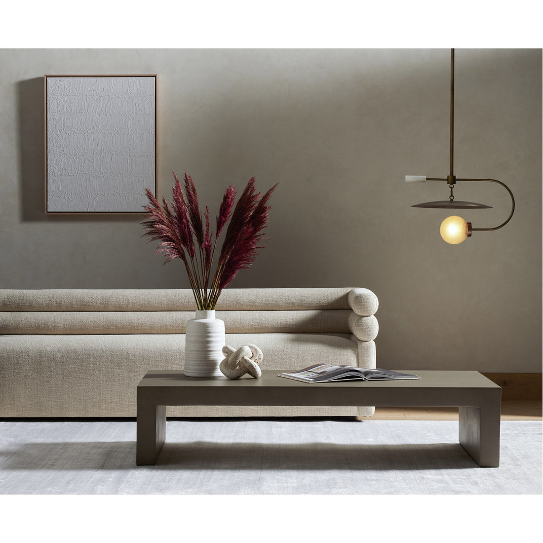 Four Hands Bina Parish Coffee Table - Grey Concrete