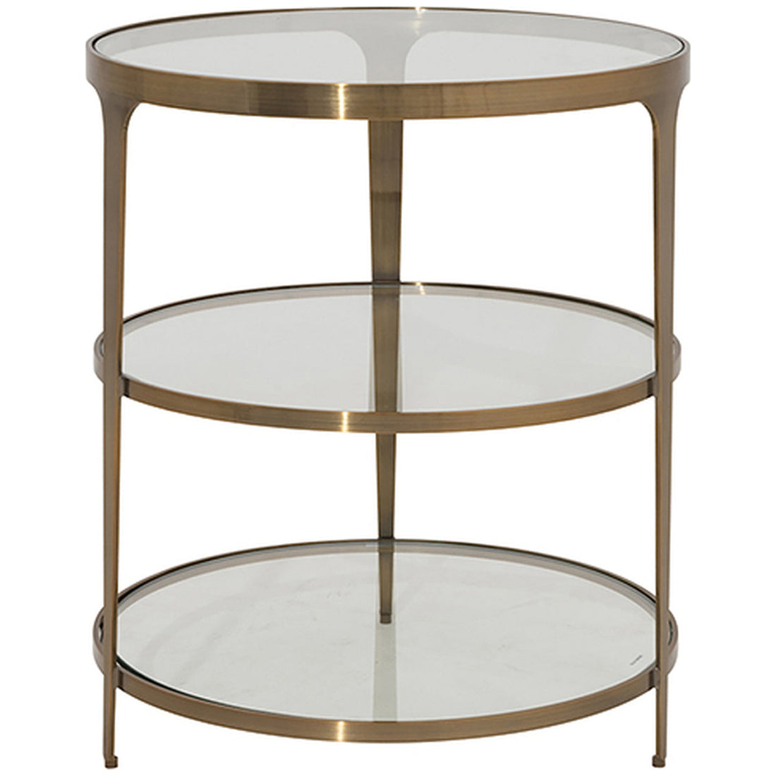 Worlds Away 3-Tier Glass Top Round End Table