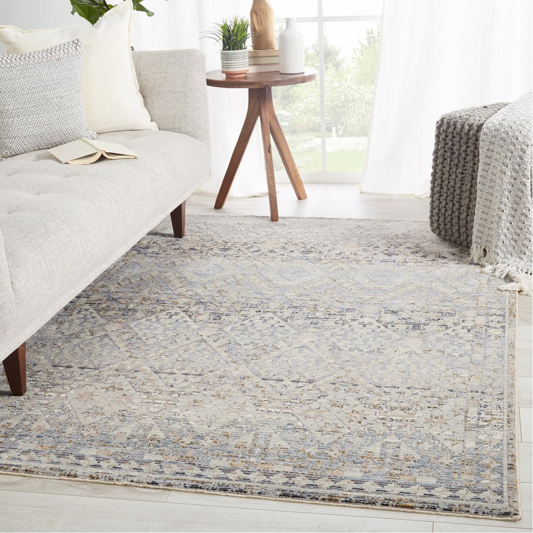 Jaipur Valentia Cashel Tribal Gray Dark Blue VLN06 Area Rug