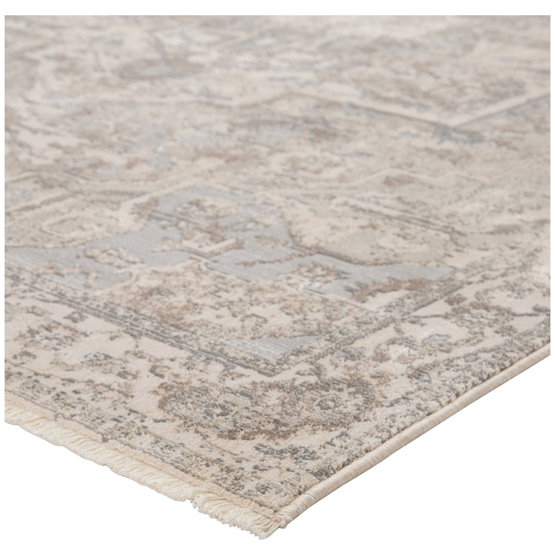 Jaipur Vienne Alain Medallion Border Gray Cream VNE01 Rug