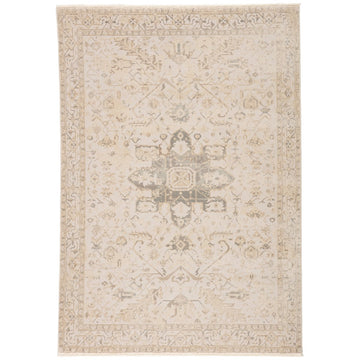 Jaipur Vienne Lucien Medallion Border Cream Light Gray VNE06 Rug