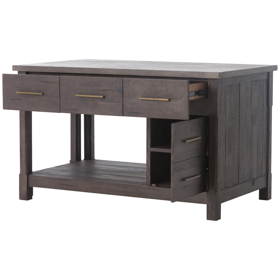 Four Hands Patten Ian Kitchen Island - Rubbed Black Oak