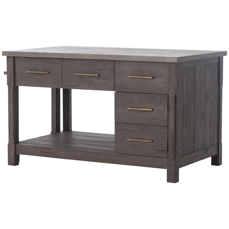 Four Hands Patten Ian Kitchen Island - Rubbed Black Oak