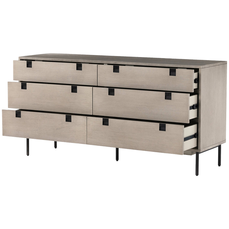 Four Hands Patten Carly 6-Drawer Dresser - Grey Wash