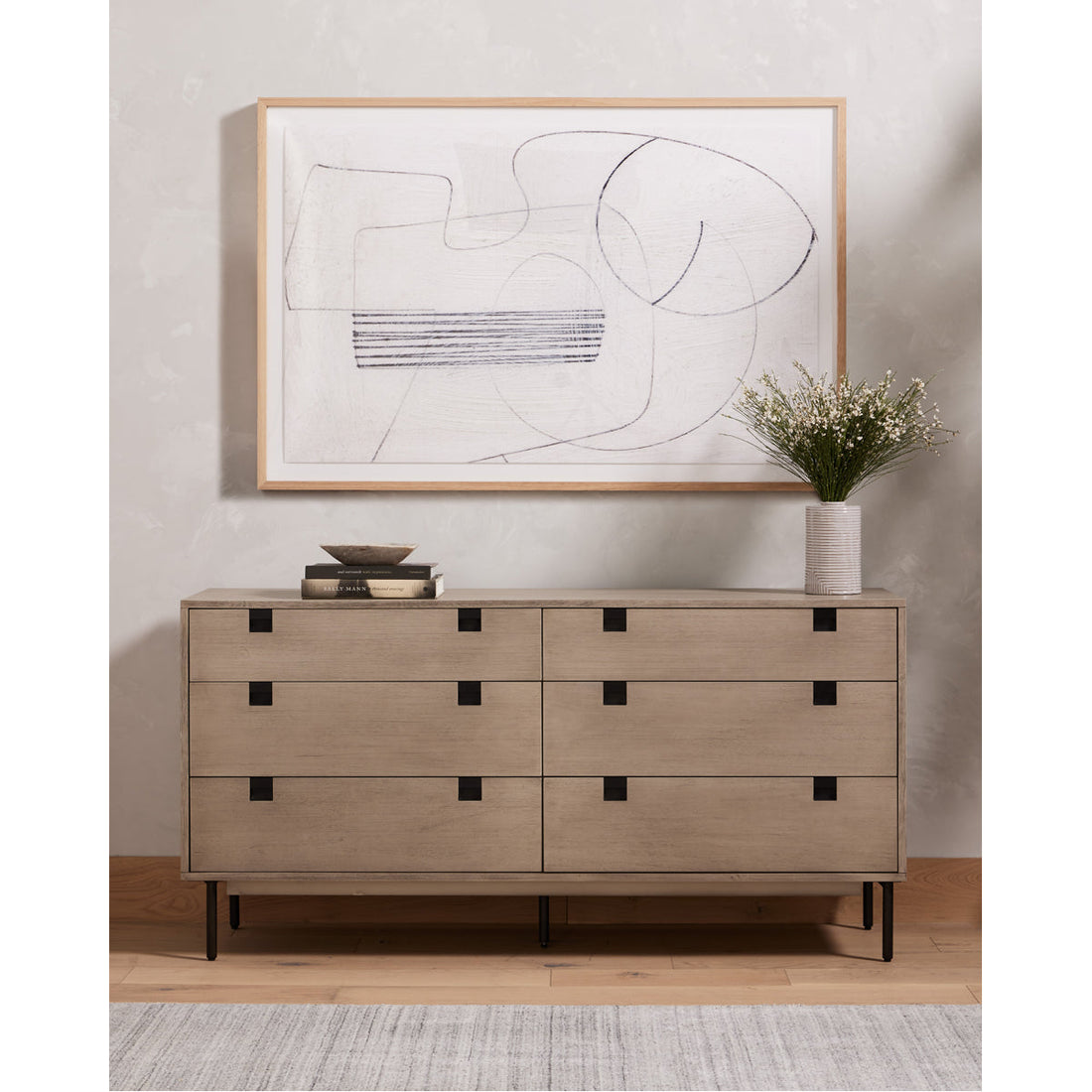 Four Hands Patten Carly 6-Drawer Dresser - Grey Wash