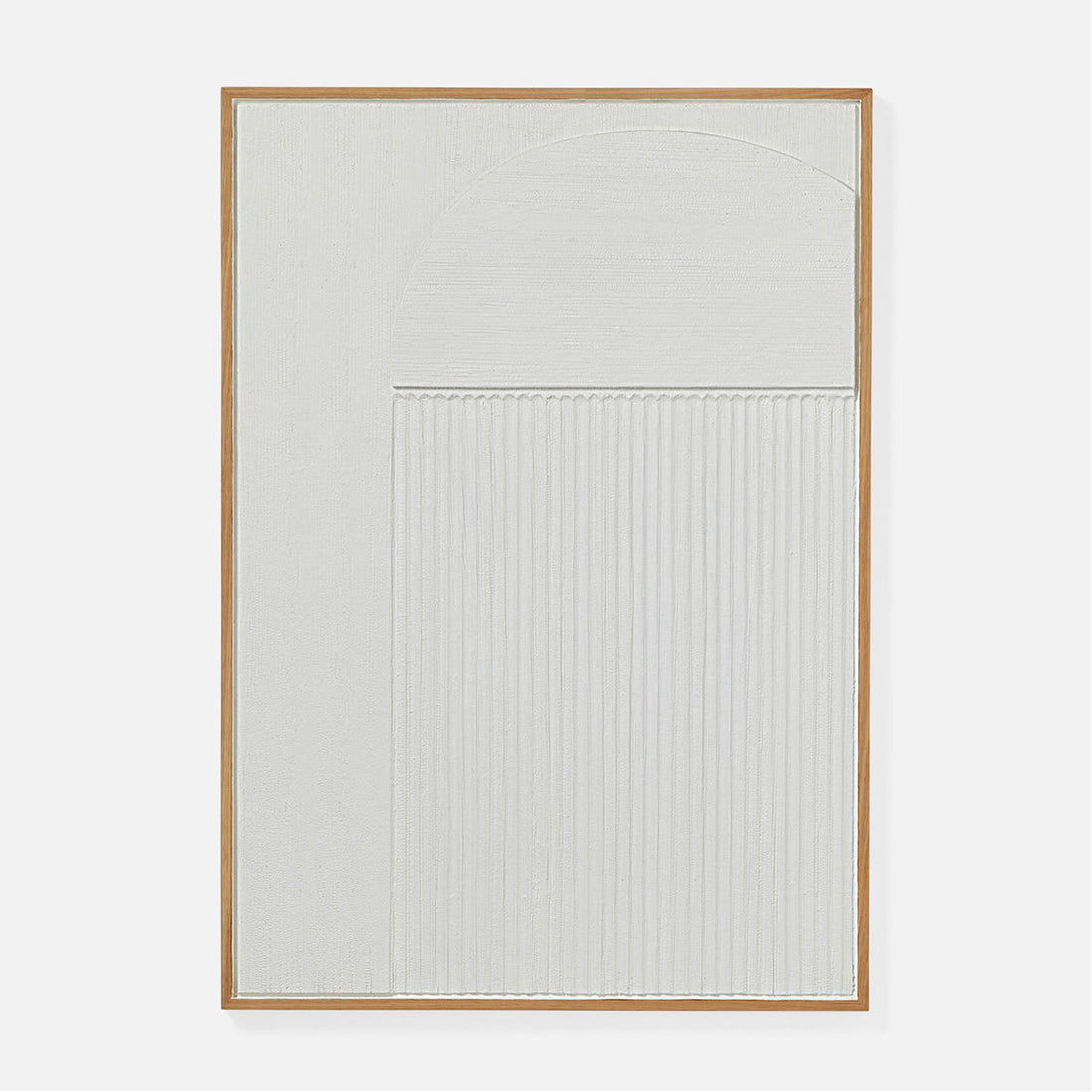 Made Goods Hadwin Wall Decor in White Banana Bark/Natural Oak Veneer