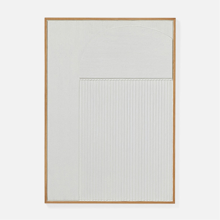 Made Goods Hadwin Wall Decor in White Banana Bark/Natural Oak Veneer