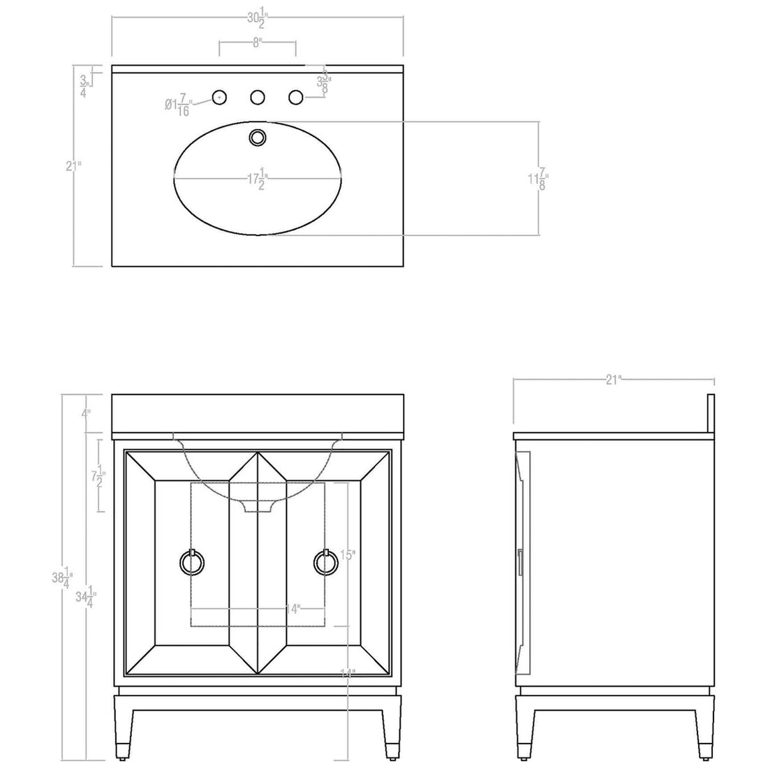 Worlds Away Larson Bath Vanity